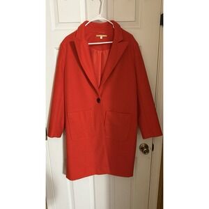 Gianni Bini One Button Wool Blend Coat In Bright Orange‎ Size M